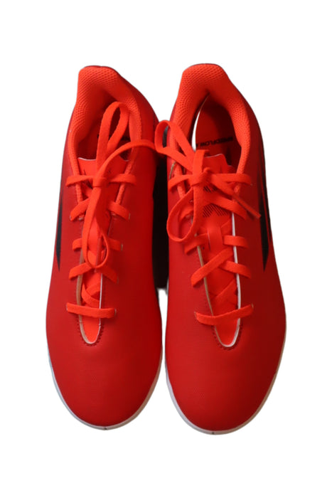 A Red Cleats/Soccer Shoes from Adidas in size 12Y for boy. (Back View)