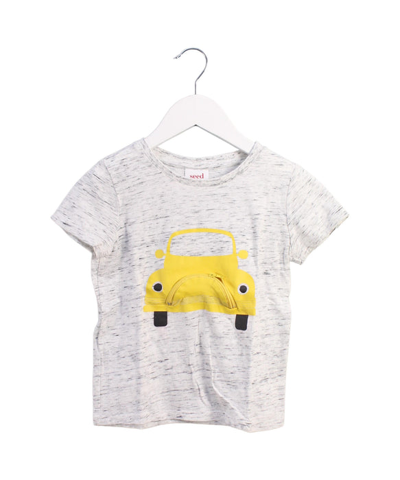 A Grey Short Sleeve T Shirts from Seed in size 4T for boy. (Front View)