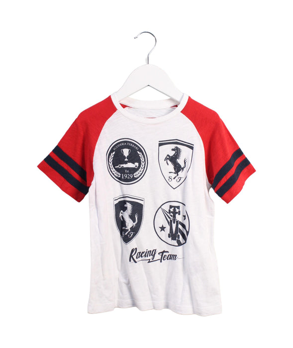 A White Short Sleeve T Shirts from Ferrari in size 5T for boy. (Front View)