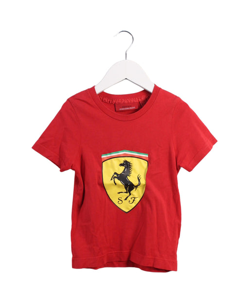 A Red Short Sleeve T Shirts from Ferrari in size 2T for boy. (Front View)