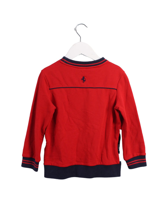 A Red Crewneck Sweatshirts from Ferrari in size 4T for boy. (Back View)