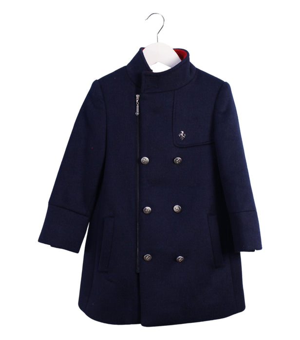 A Blue Coats from Ferrari in size 4T for girl. (Front View)