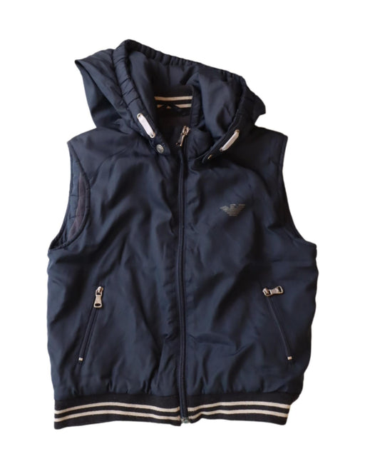 A Navy Outerwear Vests from Armani in size 6T for boy. (Front View)