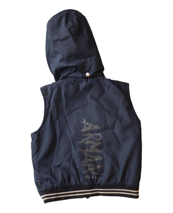 A Navy Outerwear Vests from Armani in size 6T for boy. (Back View)
