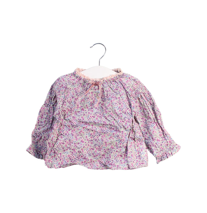 A Purple Long Sleeve Tops from Liberty London in size 6-12M for girl. (Front View)