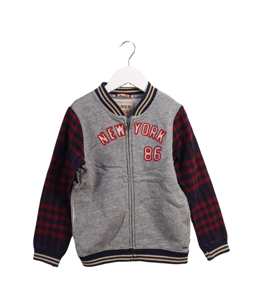 A Grey Lightweight Jackets from Scotch & Soda in size 6T for boy. (Front View)