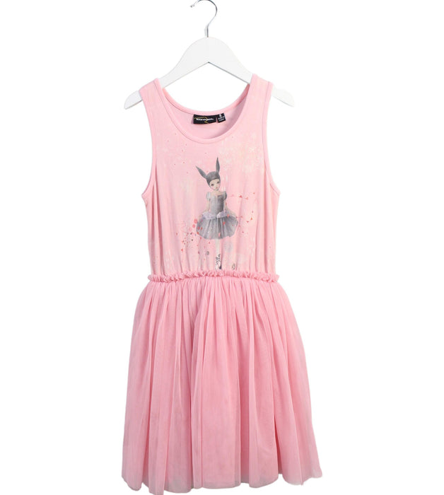 A Pink Sleeveless Dresses from Rock Your Kid in size 8Y for girl. (Front View)