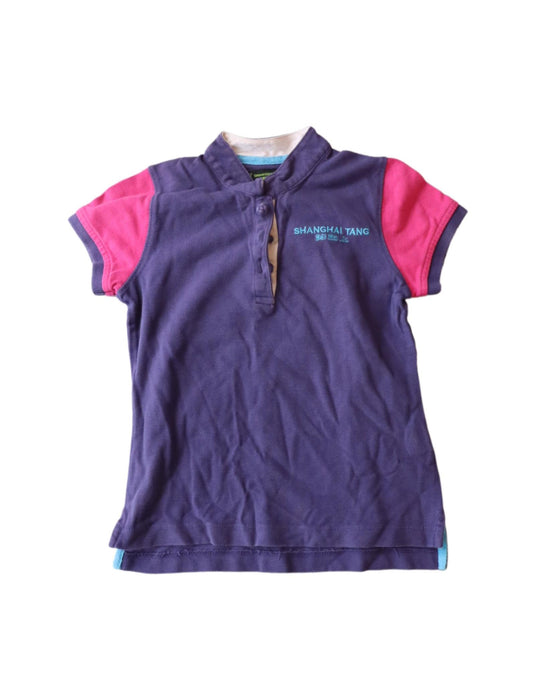 A Purple Short Sleeve Polos from Shanghai Tang in size 6T for girl. (Front View)