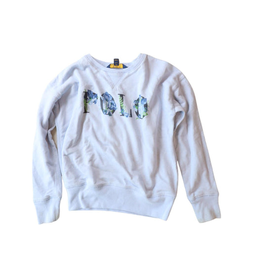 A Blue Crewneck Sweatshirts from Polo Ralph Lauren in size 8Y for girl. (Front View)