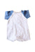 A White Short Sleeve Rompers from Mudpie in size 6-12M for boy. (Back View)