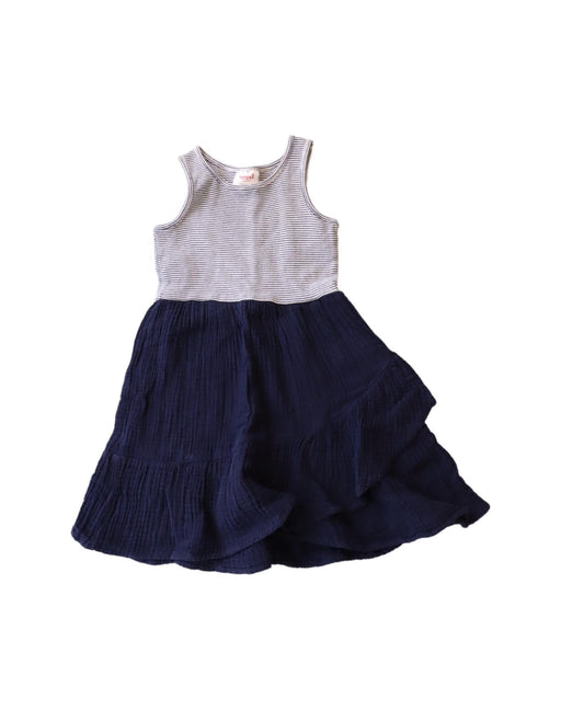 A Navy Sleeveless Dresses from Seed in size 4T for girl. (Front View)