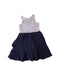 A Navy Sleeveless Dresses from Seed in size 4T for girl. (Back View)