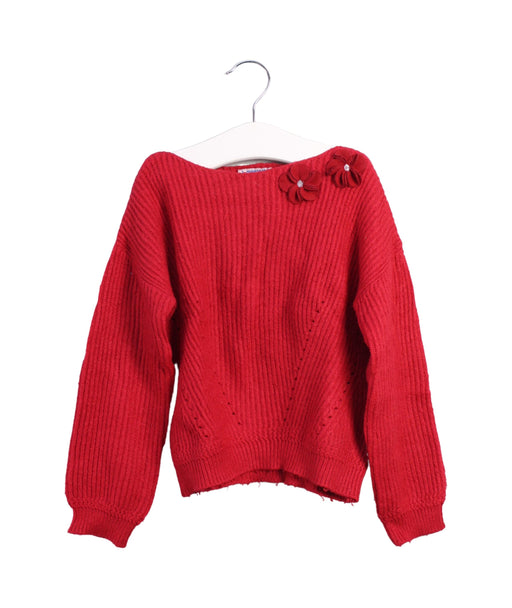 A Red Knit Sweaters from Mayoral in size 3T for girl. (Front View)