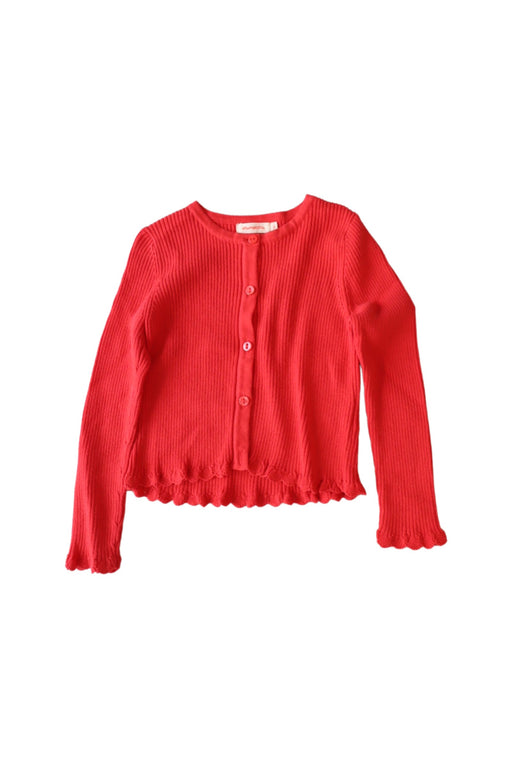 A Red Cardigans from Momonittu in size 6T for girl. (Front View)