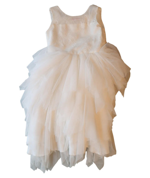 A White Sleeveless Dresses from Brums in size 5T for girl. (Front View)