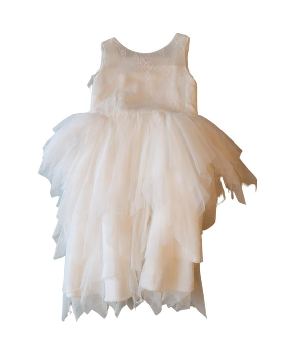 A White Sleeveless Dresses from Brums in size 4T for girl. (Front View)