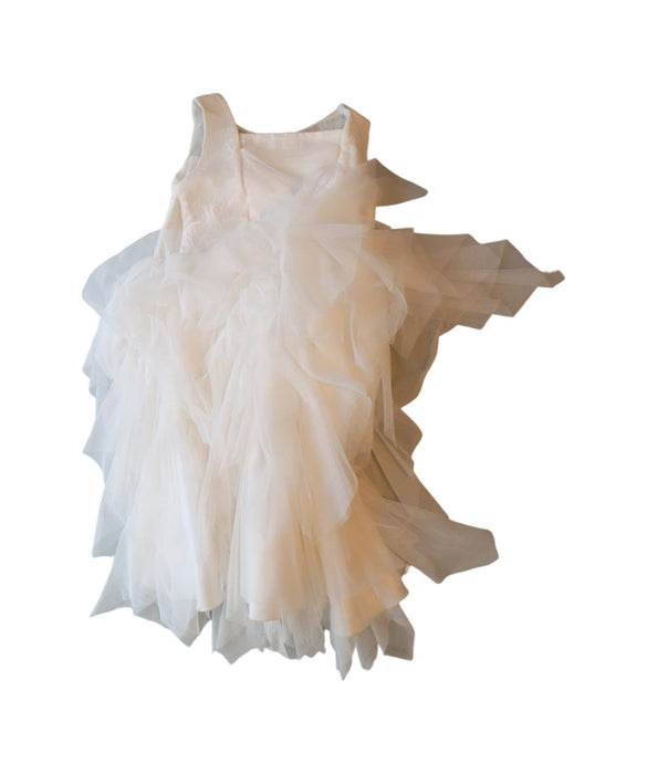 A White Sleeveless Dresses from Brums in size 4T for girl. (Back View)