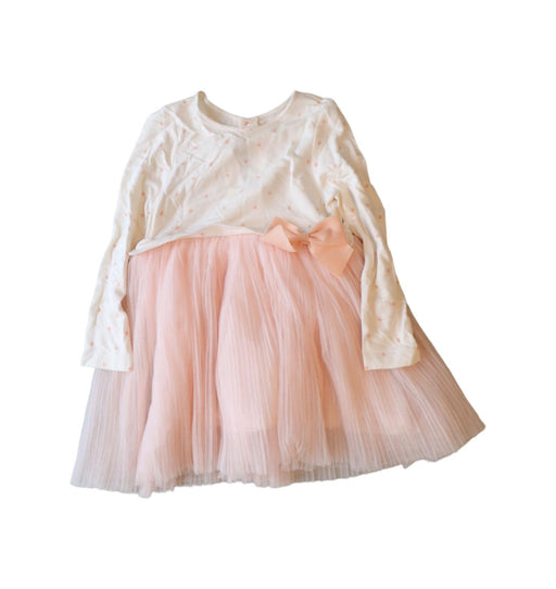 A Pink Long Sleeve Dresses from Momonittu in size 4T for girl. (Front View)