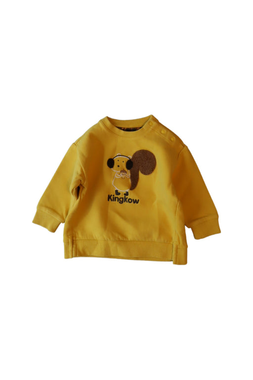 A Yellow Crewneck Sweatshirts from Kingkow in size 12-18M for boy. (Front View)