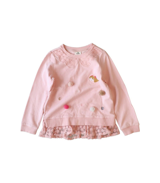 A Pink Crewneck Sweatshirts from Kingkow in size 4T for girl. (Front View)