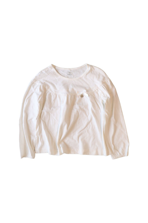 A White Long Sleeve Tops from Kingkow in size 6T for girl. (Front View)