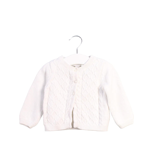 A White Cardigans from The Little White Company in size 6-12M for girl. (Front View)