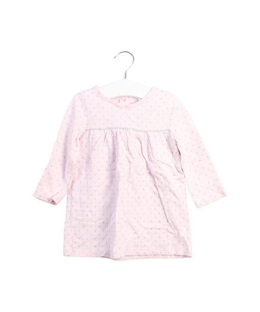 A Pink Long Sleeve Dresses from The Little White Company in size 6-12M for girl. (Front View)