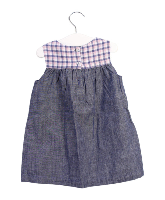 A Grey Sleeveless Dresses from The Little White Company in size 6-12M for girl. (Back View)