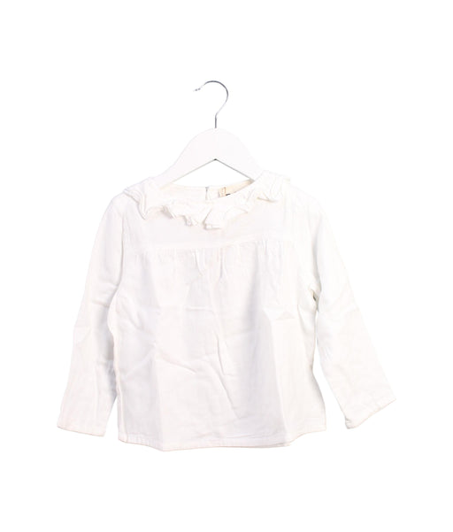 A White Long Sleeve Tops from DOUUOD in size 3T for girl. (Front View)