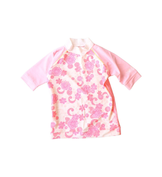 A Pink Rash Guards from Platypus in size 8Y for girl. (Front View)