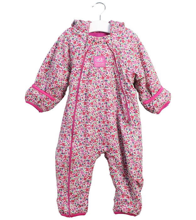 A Pink Snowsuits from Jojo Maman Bébé in size 6-12M for girl. (Front View)