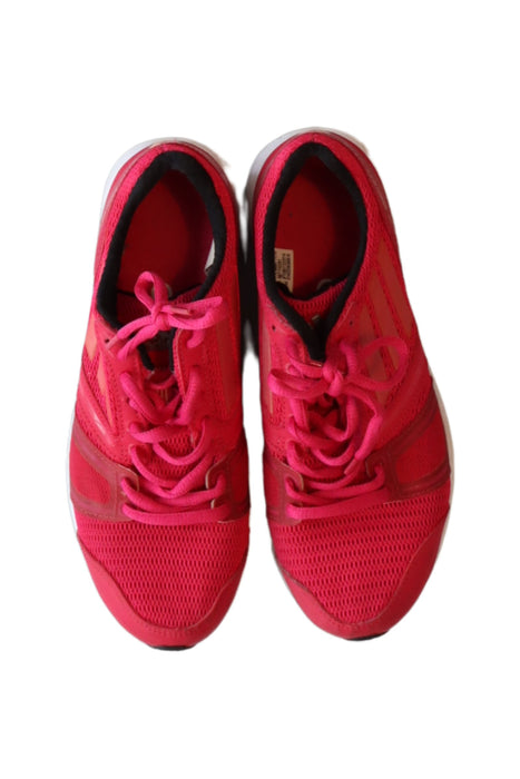 A Pink Sneakers from Adidas in size 11Y for girl. (Back View)