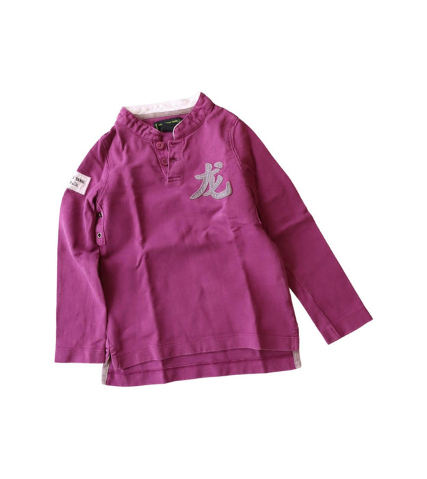 A Purple Long Sleeve Polos from Shanghai Tang in size 2T for boy. (Front View)