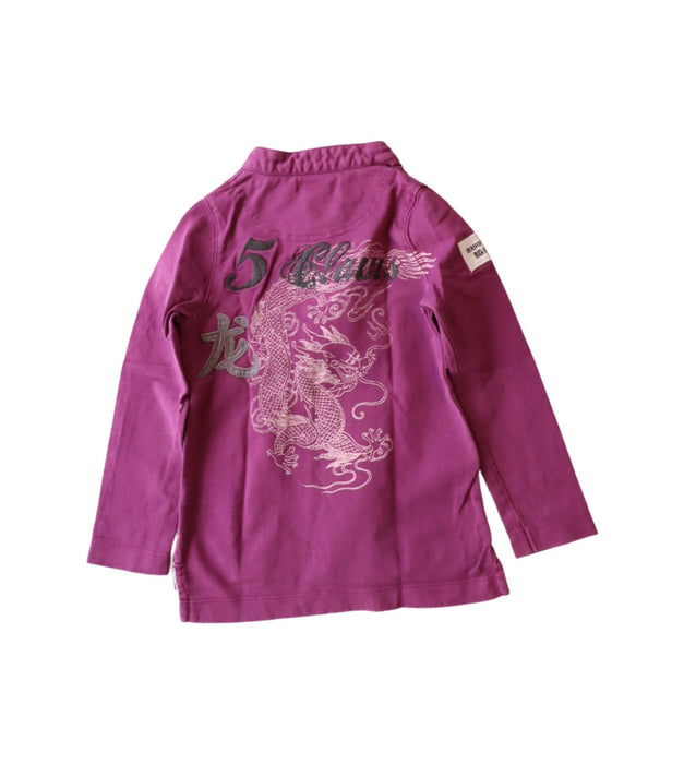 A Purple Long Sleeve Polos from Shanghai Tang in size 2T for boy. (Back View)
