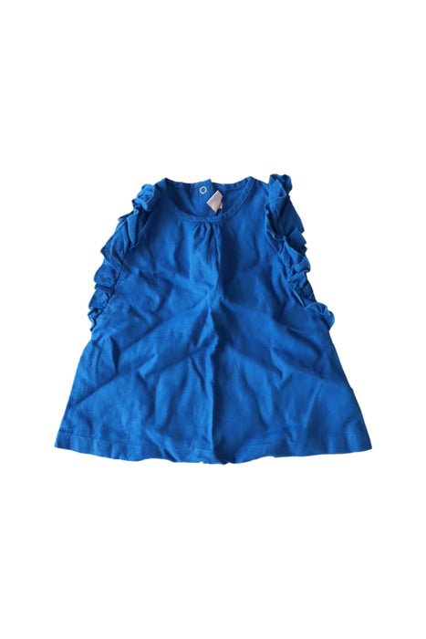 A Blue Sleeveless Tops from Petit Bateau in size 4T for girl. (Front View)