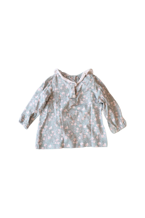 A Blue Long Sleeve Tops from Minkmui in size 6-12M for girl. (Back View)