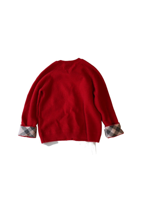 A Red Cardigans from Burberry in size 3T for girl. (Back View)