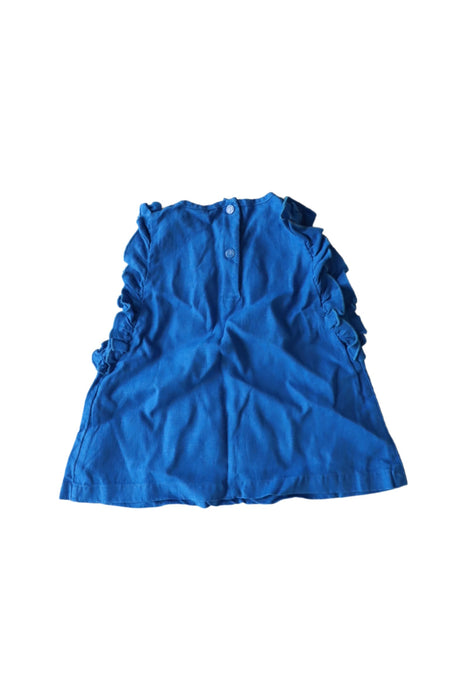 A Blue Sleeveless Tops from Petit Bateau in size 4T for girl. (Back View)