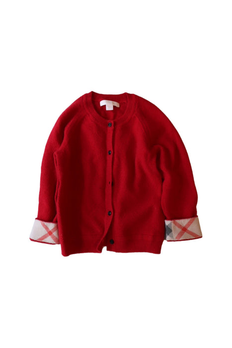 A Red Cardigans from Burberry in size 3T for girl. (Front View)