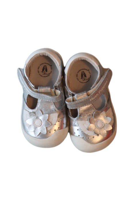 A Silver Sandals from Hush Puppies in size 18-24M for girl. (Back View)