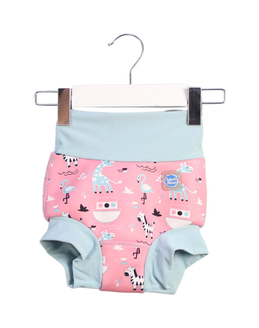 A Blue Swim Diapers from Splash About in size 12-18M for girl. (Front View)