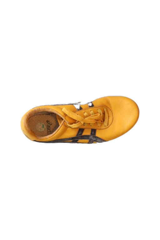 A Yellow Sneakers from ASICS in size 13Y for boy. (Front View)