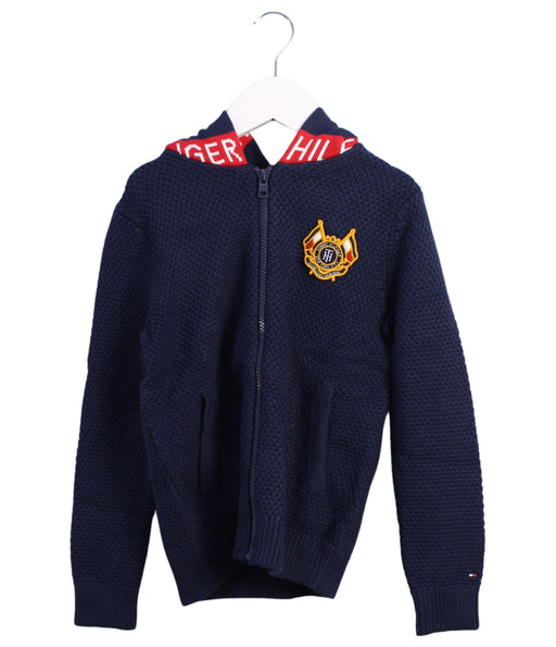 A Blue Zippered Sweatshirts from Tommy Hilfiger in size 8Y for boy. (Front View)