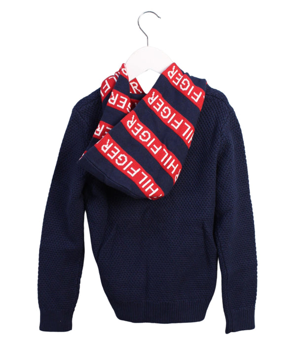 A Blue Zippered Sweatshirts from Tommy Hilfiger in size 8Y for boy. (Back View)