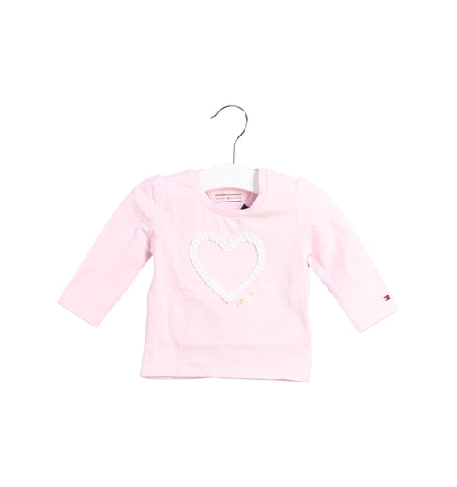 A Pink Long Sleeve Tops from Tommy Hilfiger in size 0-3M for girl. (Front View)