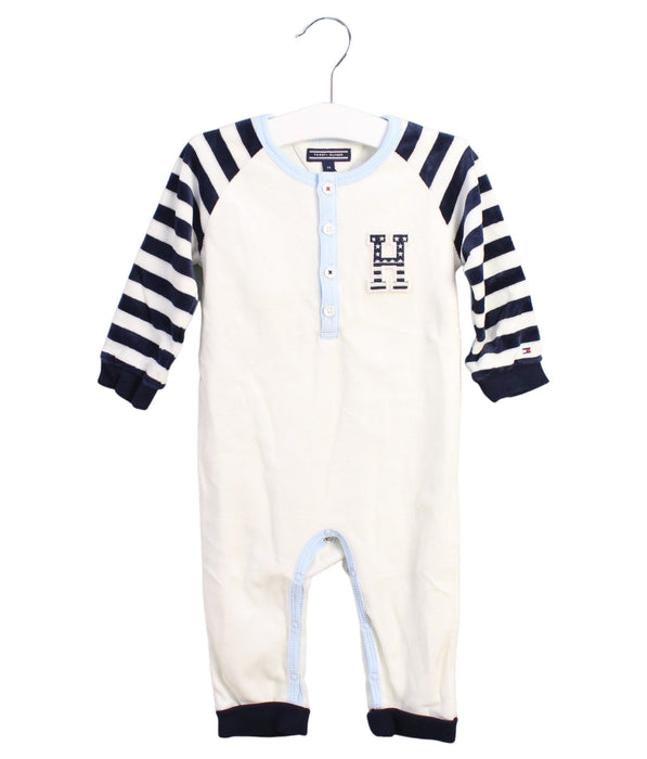 A White Long Sleeve Jumpsuits from Tommy Hilfiger in size 6-12M for boy. (Front View)