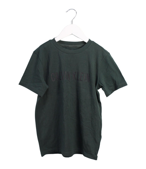 A Green Short Sleeve T Shirts from Calvin Klein in size 8Y for boy. (Front View)