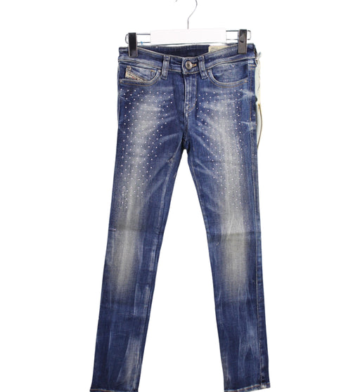 A Blue Jeans from Diesel in size 8Y for girl. (Front View)