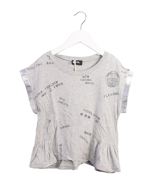 A Grey Short Sleeve Tops from Diesel in size 8Y for girl. (Front View)