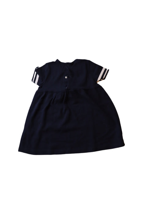 A Navy Short Sleeve Dresses from Petit Bateau in size 12-18M for girl. (Back View)